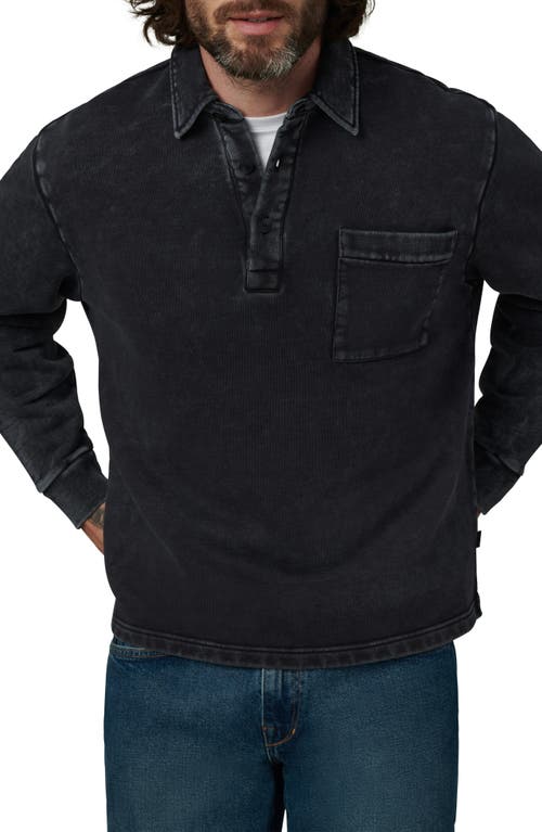 Joe's Cotton Polo Sweatshirt in Washed Black 