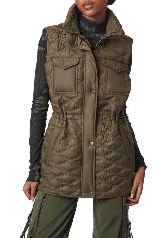 Bernardo Diamond Quilted Vest In Olive