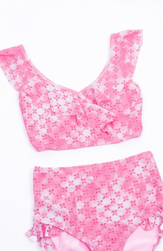 Shop Shade Critters Kids' Bubble Gum Pink Eyelet Two-piece Swimsuit