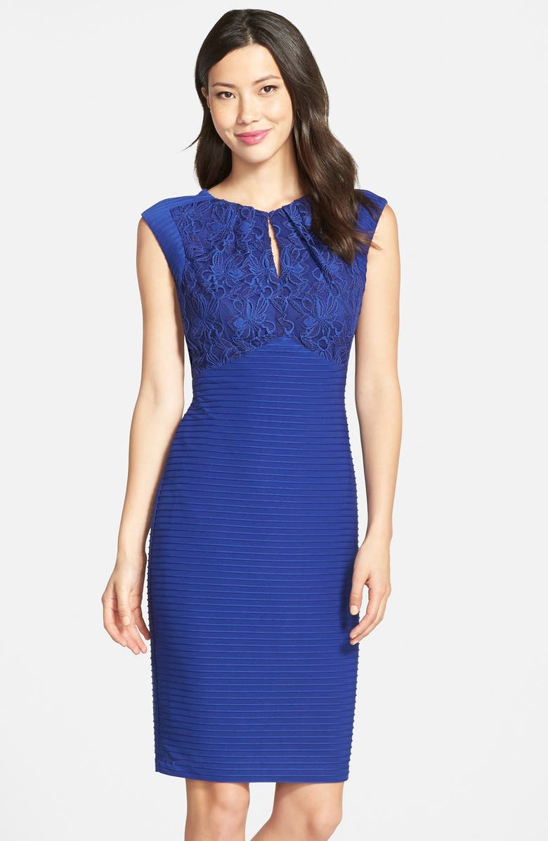 Gabby Skye Lace & Pleat Sheath Dress | Nordstrom