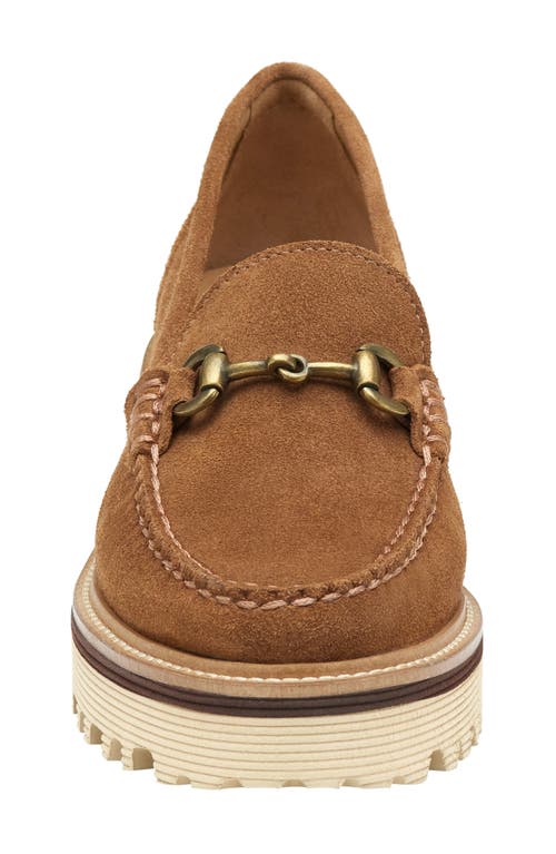 Johnston & Murphy Emmalynn Lug Sole Bit Loafer In Whiskey Suede