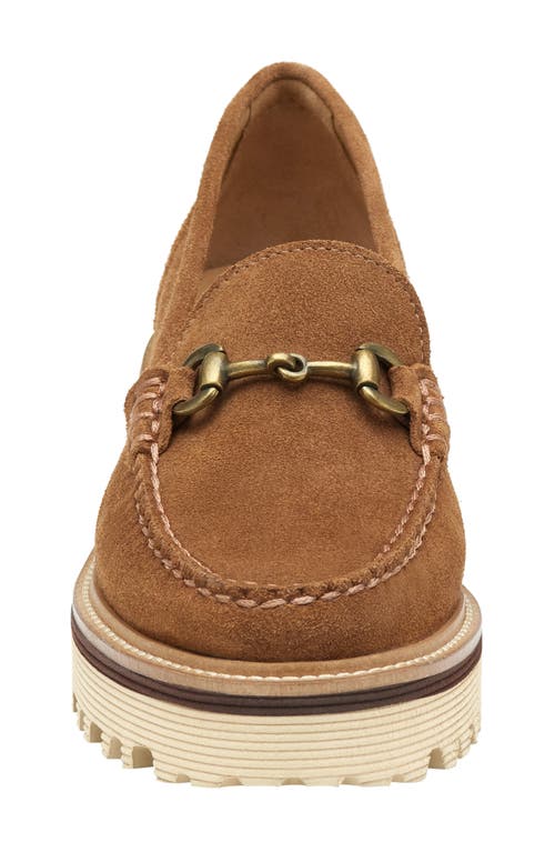 Shop Johnston & Murphy Emmalynn Lug Sole Bit Loafer In Whiskey Suede