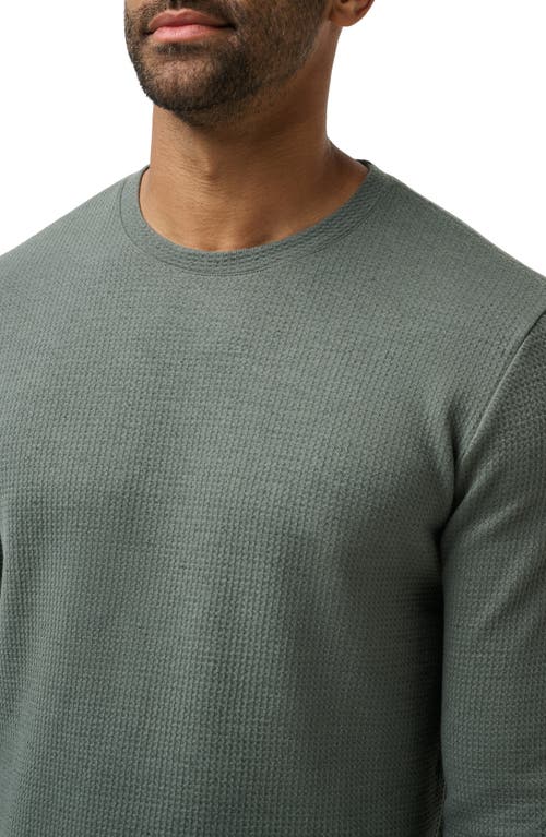 Travismathew Cloud Waffle Crewneck Tee In Dark Olive