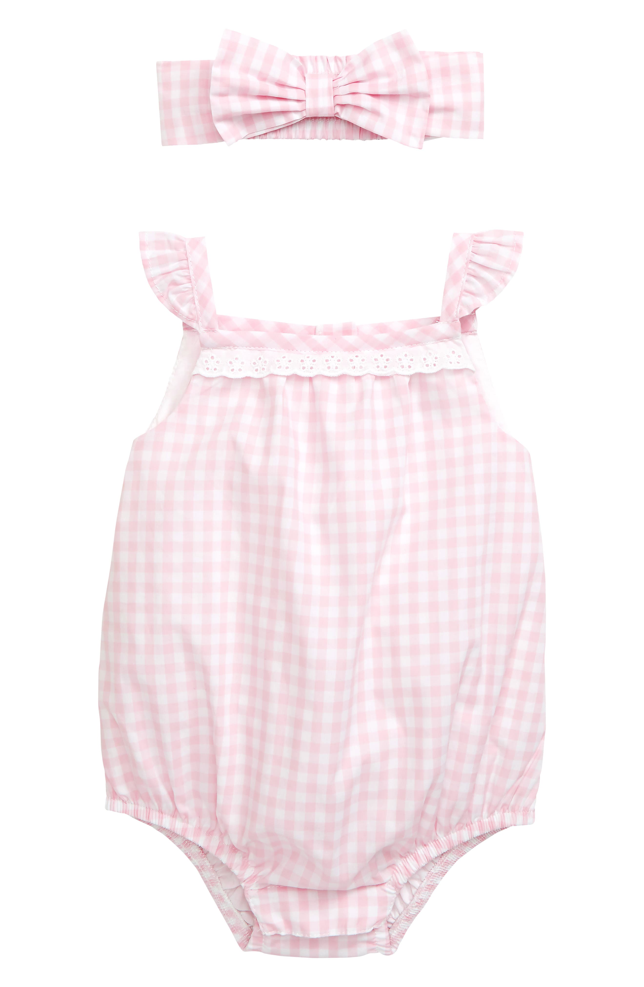 gingham bubble romper