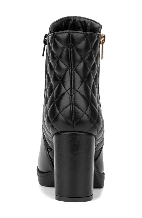 Shop New York And Company Emmalynn Faux Leather Quilted Bootie In Black