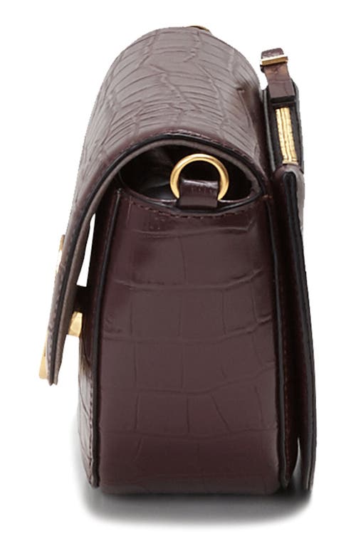 Shop Oryany Lottie Croc Embossed Leather Crossbody Bag In Brown