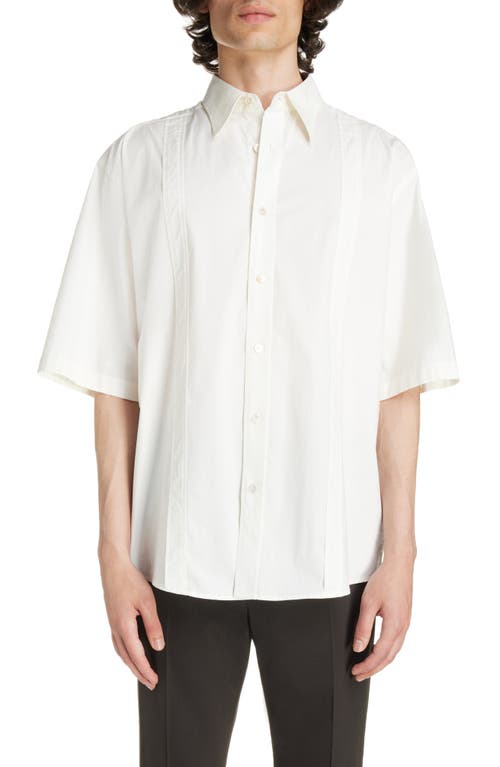 Acne Studios Oversize Short Sleeve Stretch Cotton Button-Up Shirt White at Nordstrom, Us
