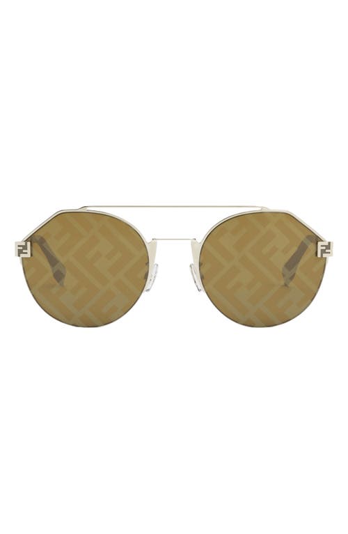 Fendi The  Sky 55mm Round Sunglasses In Gold