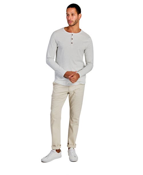 BROOKLYN BRIGADE BROOKLYN BRIGADE SOLID COTTON STRETCH LONG SLEEVE HENLEY 