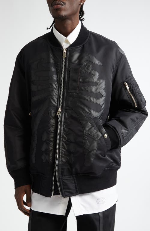 Takahiromiyashita The Soloist Black Flight Bomber Jacket In Black X Black Bone