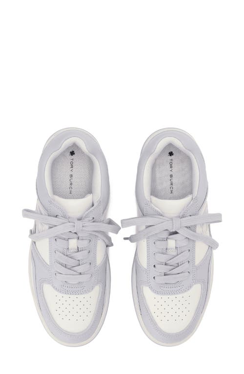 Tory Burch Clover Platform Court Sneaker In Purity/silver/light Gray