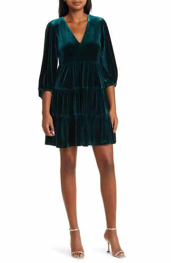 Eliza j online green velvet dress
