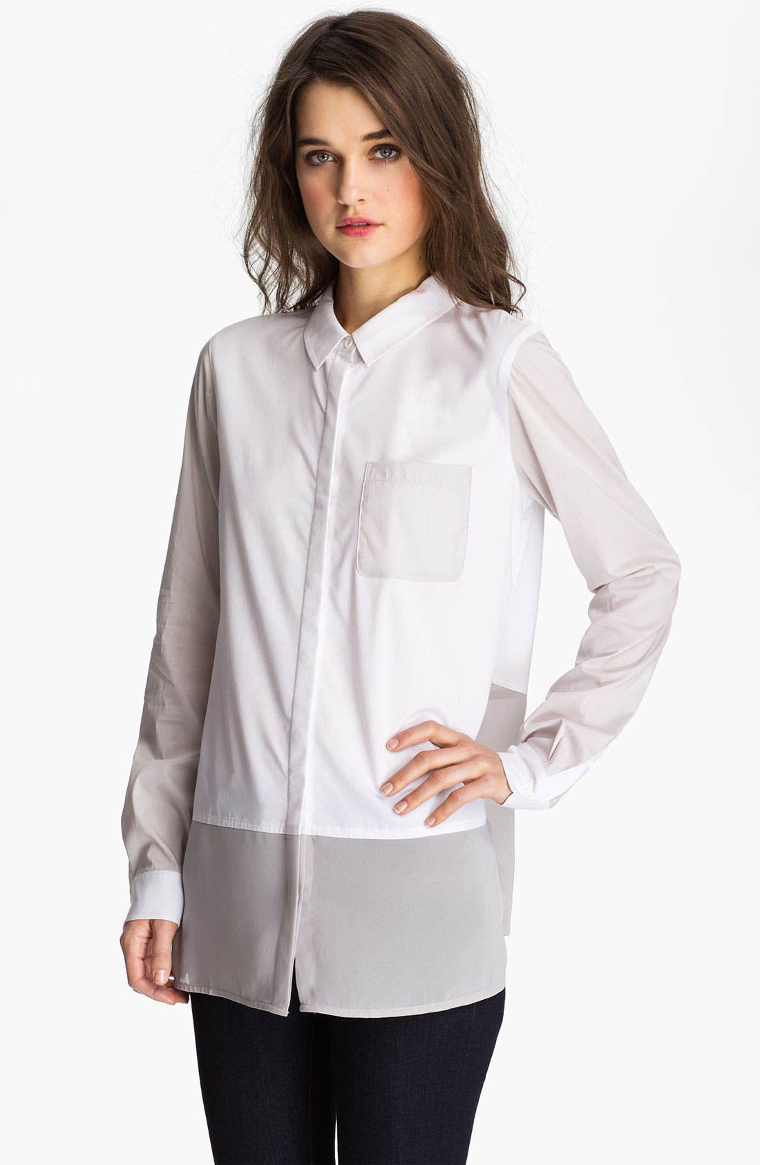 Trouvé Mixed Media Shirt Nordstrom