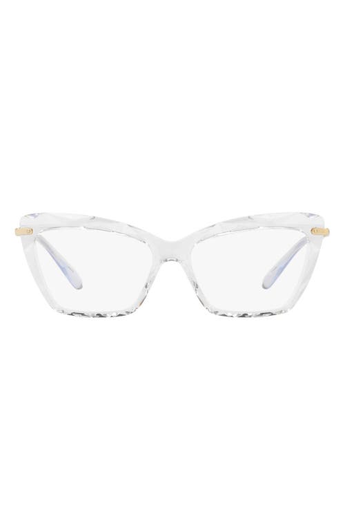 EAN 8053672777864 product image for Dolce & Gabbana 53mm Cat Eye Optical Glasses in Crystal/Gold at Nordstrom | upcitemdb.com