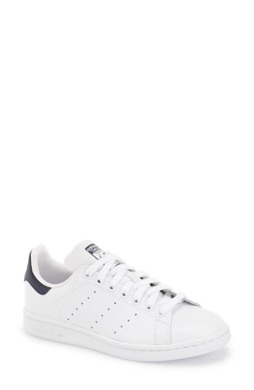 Adidas Originals Stan Smith Womens Leather Colorblock Fashion Sneakers In White/acid Orange/silver