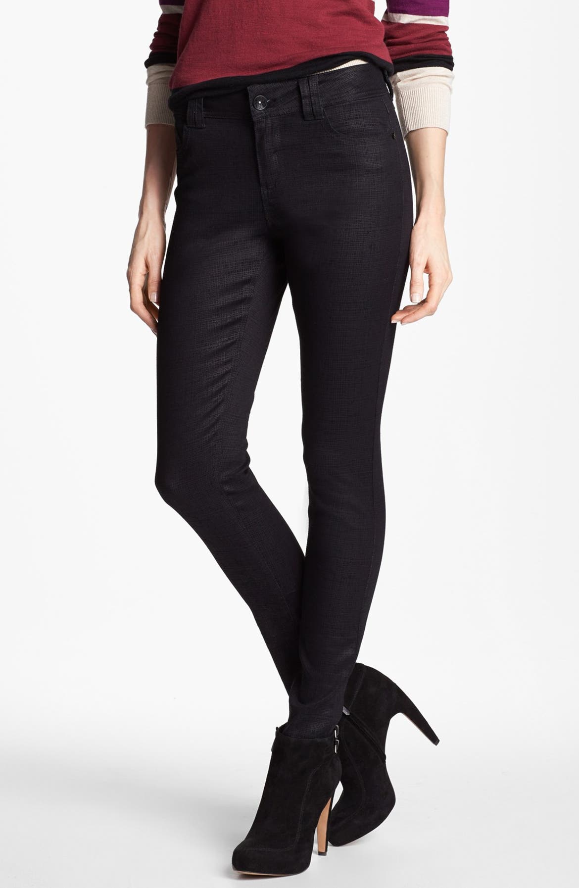 Wit & Wisdom Graphic Coated Skinny Jeans (Black) (Nordstrom Exclusive ...