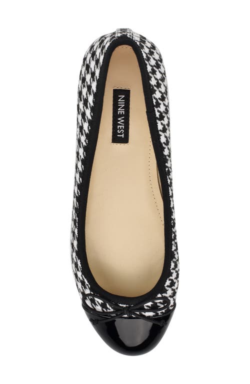 Shop Nine West Prosep 2 Cap Toe Ballet Flat In Black/white