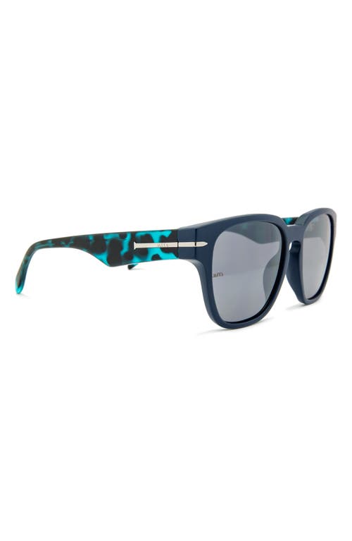 Shop Mita Sustainable Eyewear Key West 55mm Square Sunglasses In Matte Dk Blue/silver Mirror