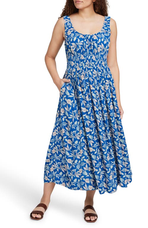 Faherty Sunseeker Midi Dress In Blue Luau Floral
