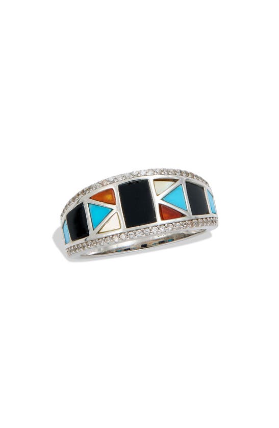 Shop Savvy Cie Jewels Sterling Silver Gemstone Inlay Ring In White