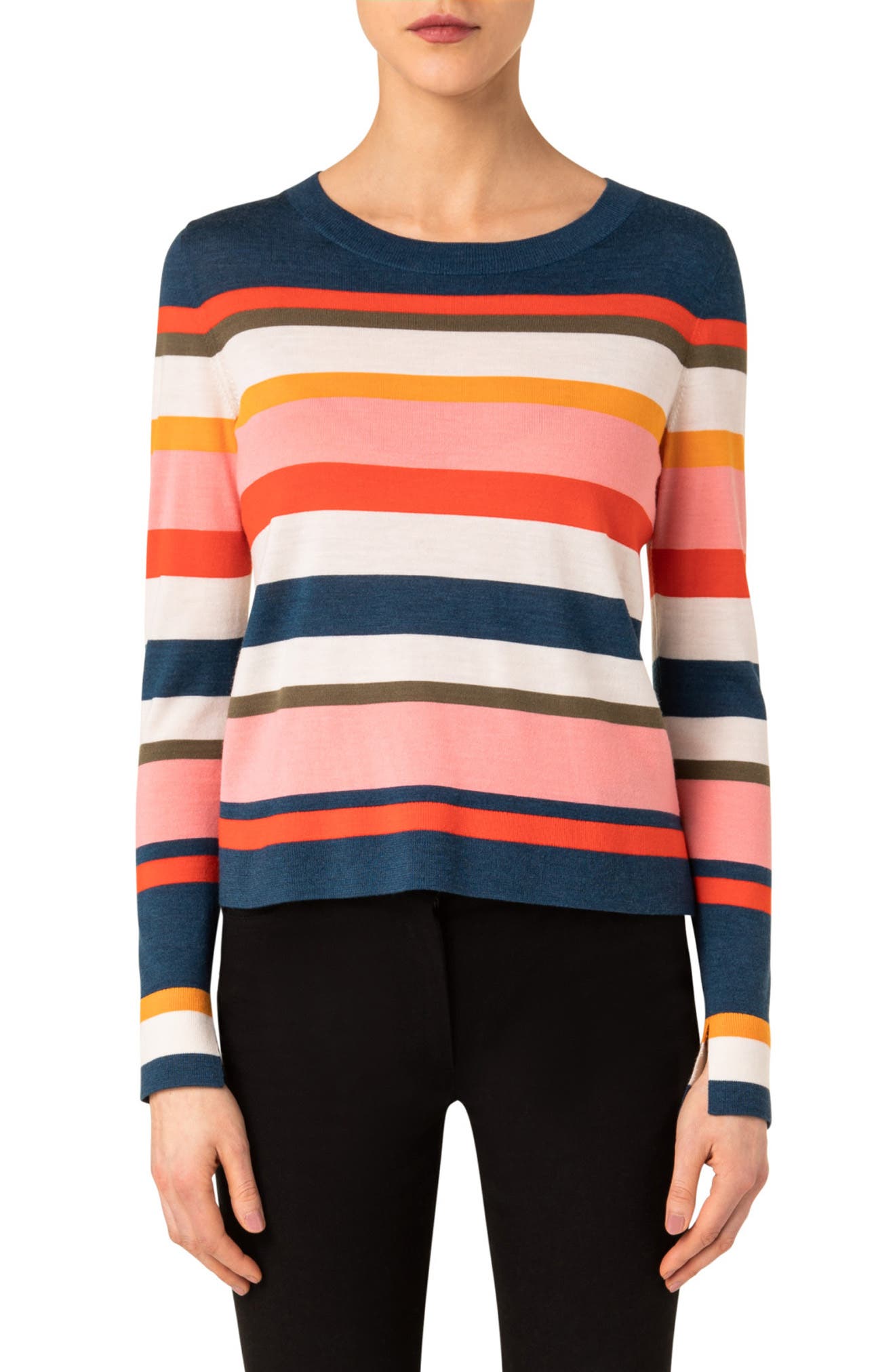 Akris punto Kodak Stripe Wool Sweater 