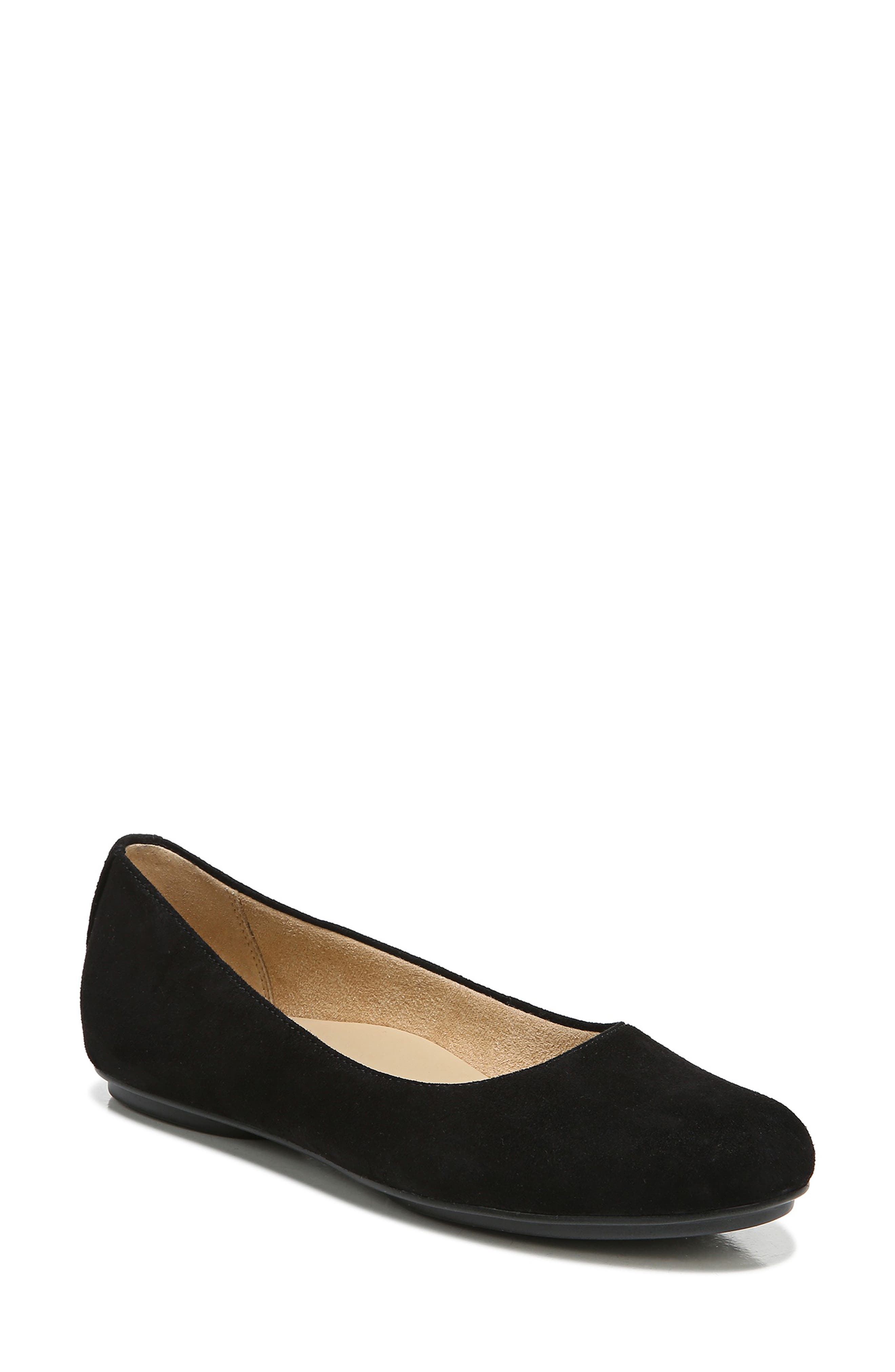 black suede flats