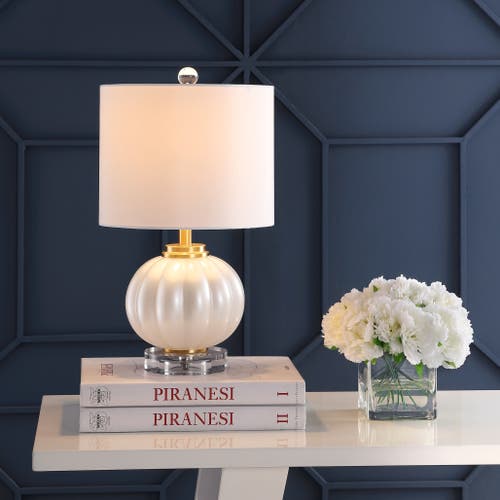 Jonathan Y Pearl Glass/crystal Led Table Lamp In White