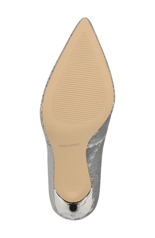 Shop Nine West Fresh Pointed Toe Pump In Silver Sequin