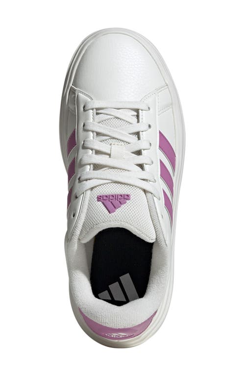 Adidas Originals Adidas Grand Court Platform Sneaker In White/purple/purple