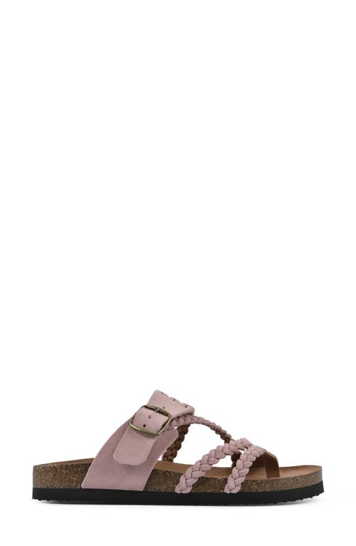 Shop White Mountain Footwear Hayleigh Braided Leather Footbed Sandal In Blush/suede