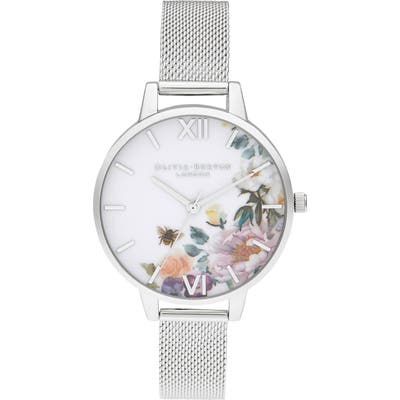 Olivia Burton Enchanted Garden Leather Strap Watch,