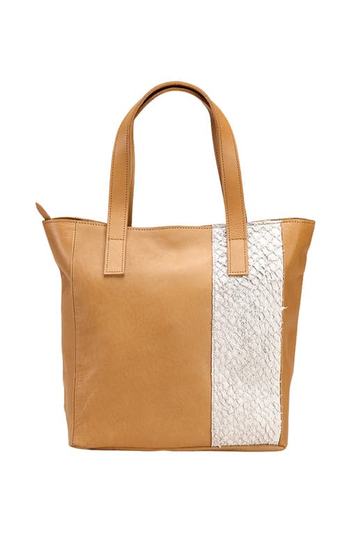 Shop Sarep + Rose Maral Daily Tote In Camel And White