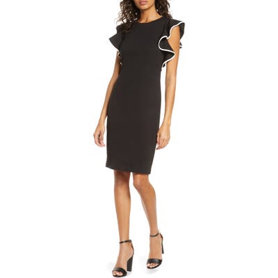 Eliza J Ruffle Sleeve Sheath Dress