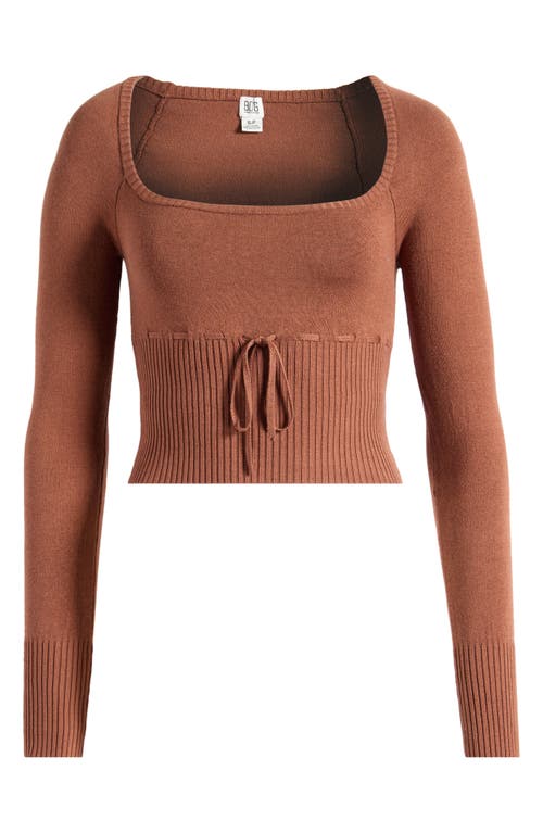 Shop Bdg Urban Outfitters Edison Crop Scoop Neck Rib Sweater In Chocolate