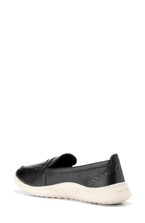 Cole Haan Zerogrand Meritt Leather Loafers In Black/ivory