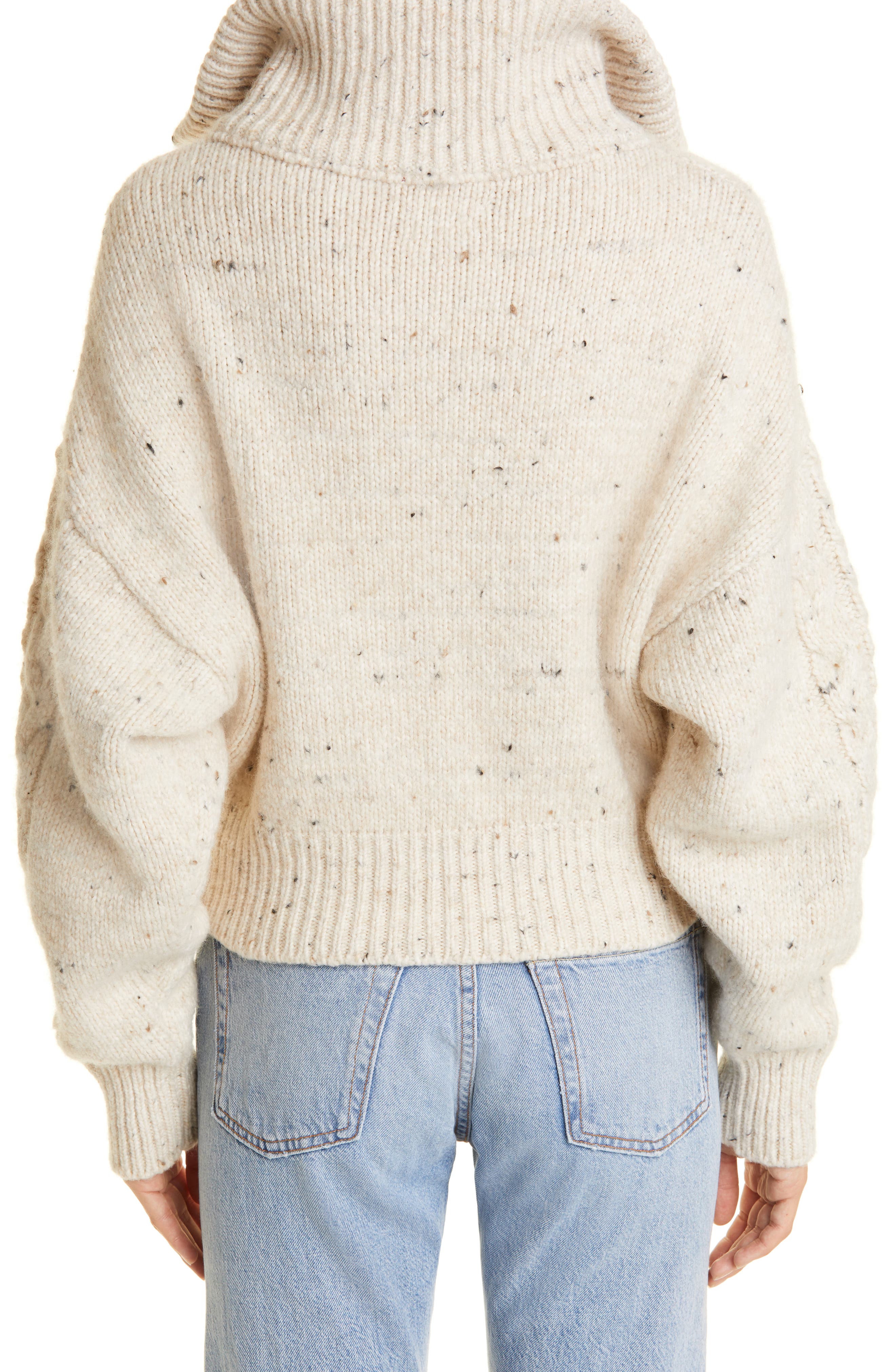 high neck half zip sweater