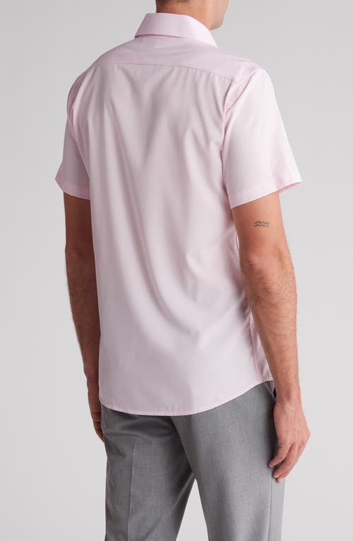 Shop Tom Baine Slim Fit Performance Short Sleeve Button-up Shirt In Light Pink