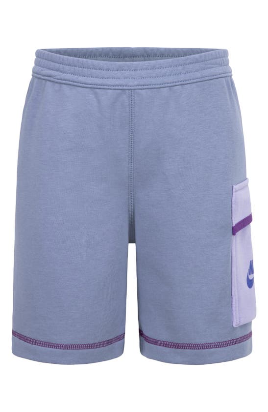 Shop Nike Kids' Swoosh Graphic T-shirt & Knit Cargo Shorts Set In Ashen Slate