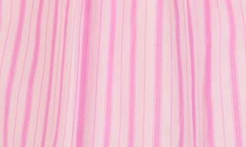 Shop Popatu Stripe Ruffle Pinafore Dress In Pink