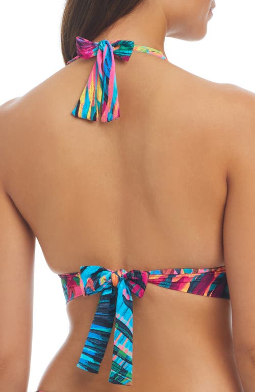 Shop Rod Beattie Banded Halter Bikini Top In Pink Multi