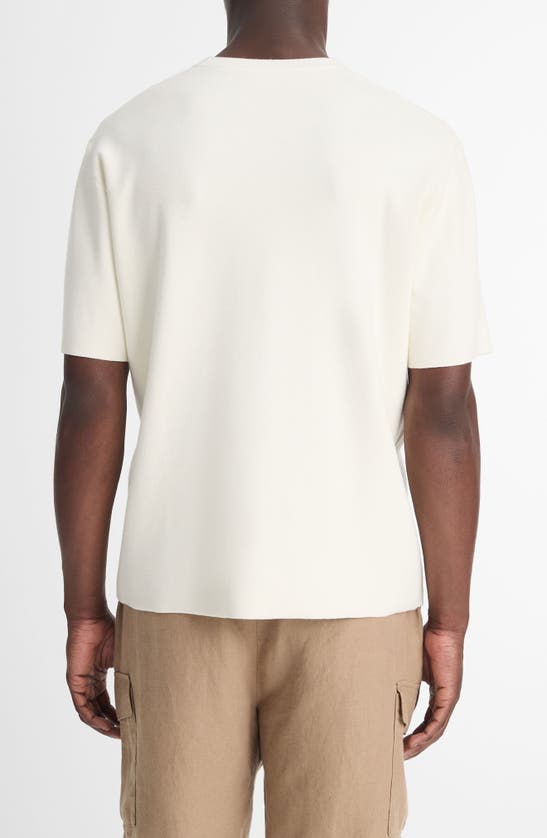 Shop Vince Milano Short Sleeve Crewneck Sweater In Classic Cream