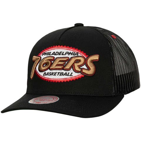 Mitchell & Ness Detroit Pistons NBA Black Pop Snapback Hat Adjustable Cap -  Black/Side Patch