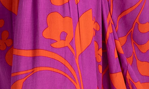 Shop Saachi Floral Print Cover-up Kaftan In Pink