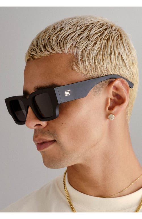 Shop Le Specs Atlantis 50mm Polarized Rectangular Sunglasses In Matte Black