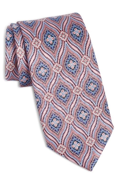 Medallion Silk Tie in Pink