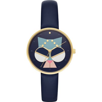 Kate Spade New York Metro Critter Leather Strap Watch,