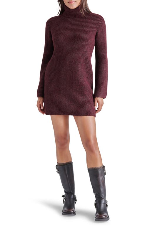Abbie Long Sleeve Sweater Minidress in Fig
