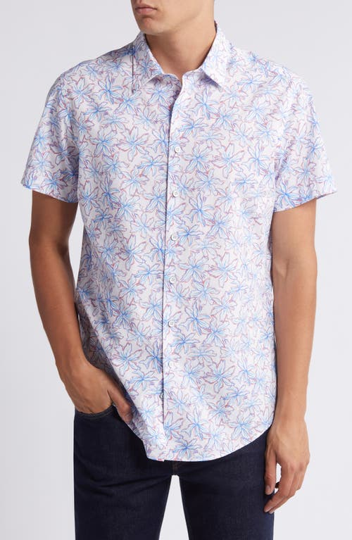 Bugatchi Axel Neat Stretch Button-Up Shirt Classic Blue at Nordstrom,