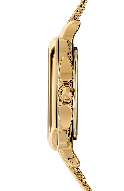 Olivia Burton Women's Soft Square Gold-tone Stainless Steel Mesh Bracelet Watch 28mm In Gold/green