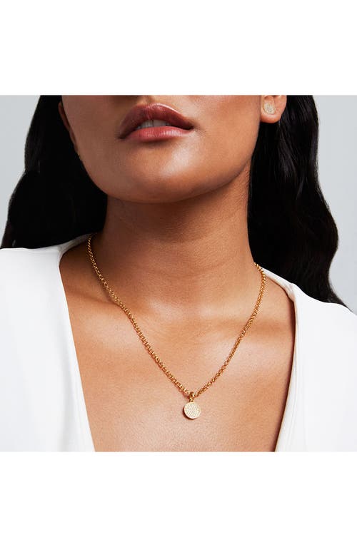 Dean Davidson Petit Pavé Knockout Disc Pendant Necklace In White Topaz/gold